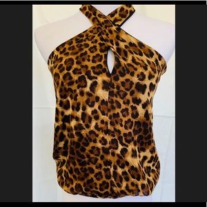 NWT Leopard Print Halter Top